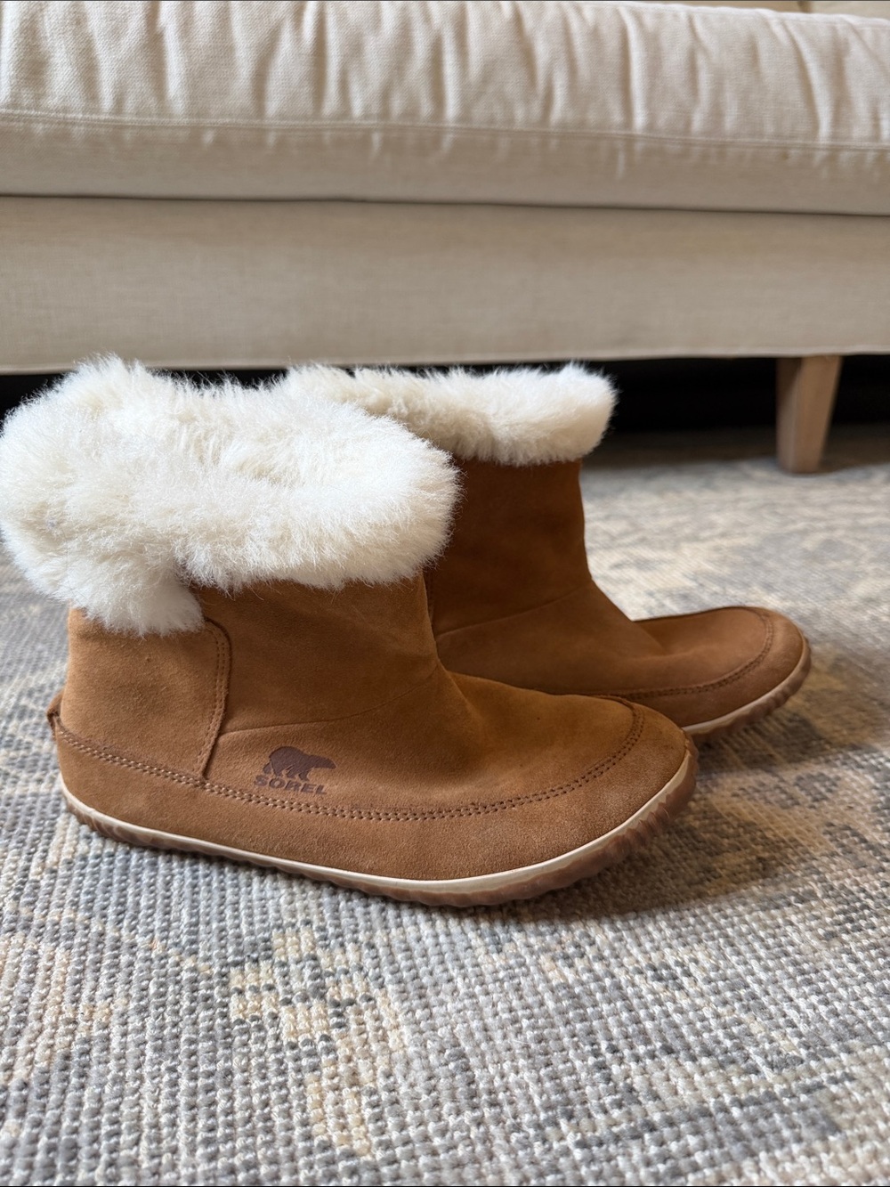 Sorel Kids Brown Suede Shearling Cuff Winter Boots